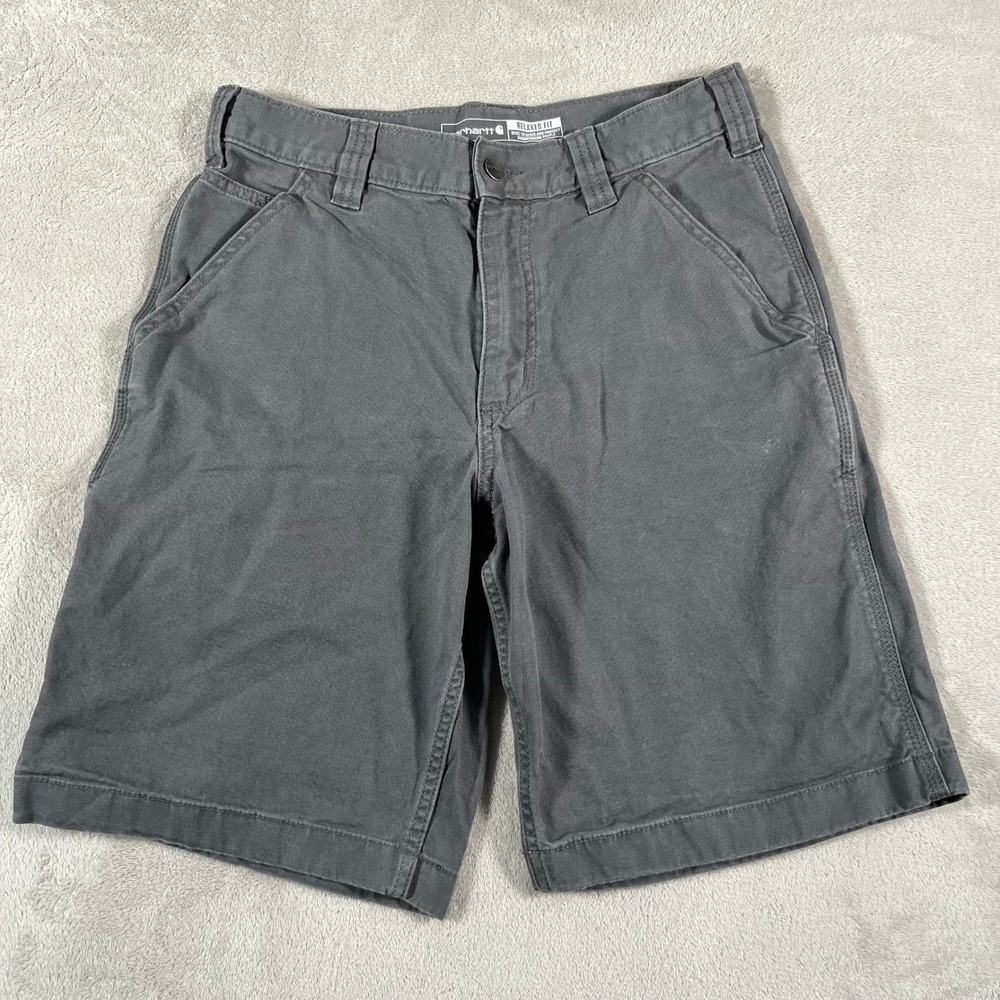 Carhartt Relaxed Fit Shorts Men's Size 30 Gray Canvas Carpenter Utility Workwear